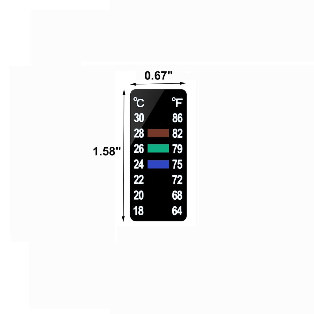 AQUANEAT 6 PCS Aquarium Thermometer Strips, Fish Tank Thermometer Sticker, Terrarium Water Temperature Test (1.58" x 0.67")