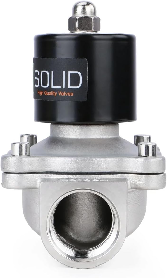 U.S. Solid 1 inch Stainless Steel Electric Solenoid Valve 110VAC Normally Closed Air Water