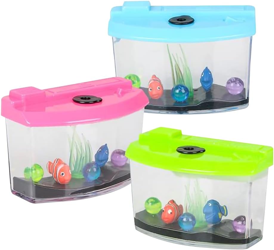 ArtCreativity 3 Inch Growing Aquarium Toy for Kids - Set of 3 - Fish Grow 5X Bigger in Water - Fun Expanding Animals - Best Gift Idea, Birthday Party Favor for Boys and Girls - Assorted Neon Colors