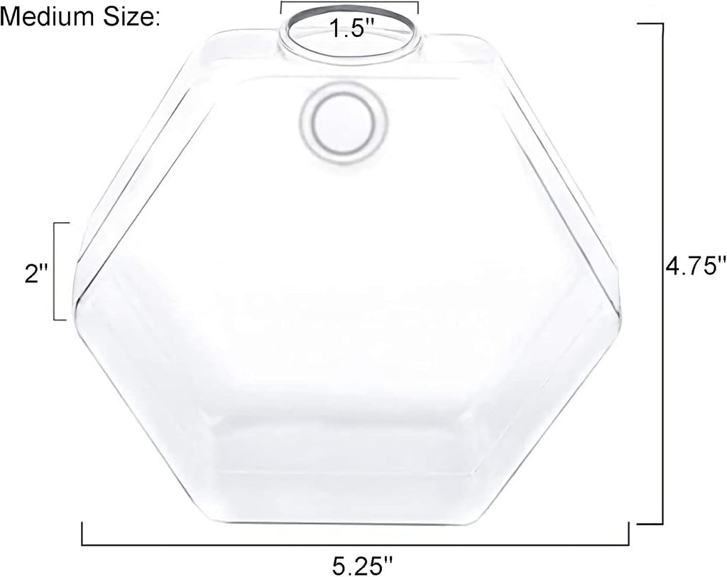 Kingbuy Hexagon Wall Planter Set - 3 Pack Glass Propagation Terrarium Vases with Hanging Mounts for Indoor Plants, Air Plants & Hydroponic Stations Home Office Decor, Plant Lover Gifts (Medium)