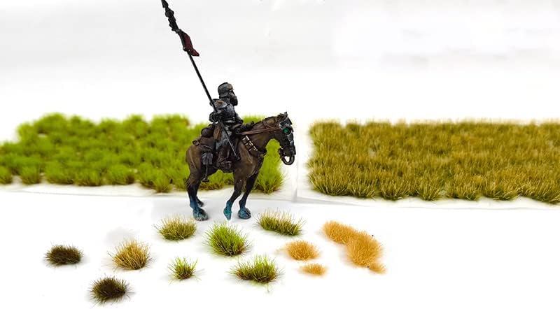 190 Pcs Static Grass Model Grass Tufts Railway Artificial Grass Miniature Grass Tuft Terrain Kit for DIY Model Railway Fairy Garden Diorama Scenery (Set A)