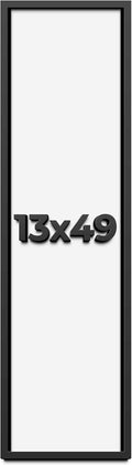 13x49 Shadow Box Frame Black | 1 Inch Deep Solid Wood Shadowbox Display Frame | UV Resistant Acrylic Plexiglass, Acid Free Backing, and Hanging Hardware | Dugan Picture Frame Style