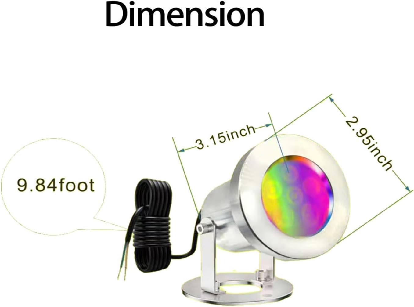 LED Pond Lights with Remote Control, 6W SS316 Stainless Steel RGB Underwater Fountain Light IP68 Waterproof Outdoor Underwater Lights for Pond Waterfall (2)