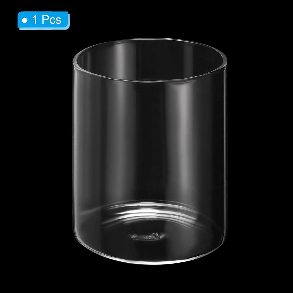 PATIKIL Clear Glass Cylinder Vase, 3.9" Tall and 3.1" Dia, Modern Tabletop Flowers Vase, Floating Candle Holder, Transparent