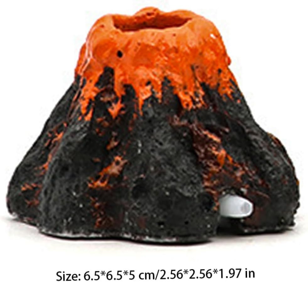 Fish Tank Volcano with Air Stone Aquarium Bubbler Decoration Air Pump Accessory Small