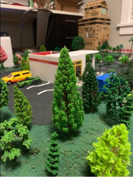 Mixed Model Trees, 70pcs, 1.5-6 inch(4-16 cm), Ho Scale Bushes with Animals Figures, Plastic Trees for Projects, Model Train Scenery