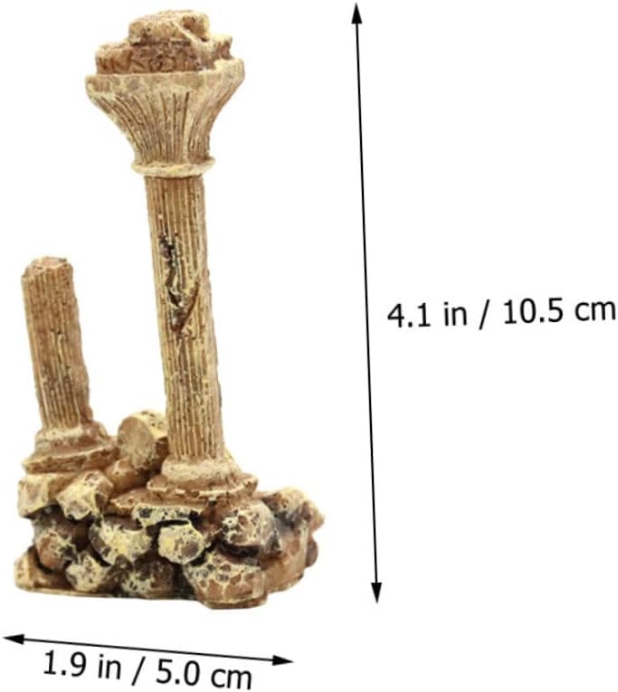 Vintage Roman Column Aquarium Decoration Resin Craft Fish Tank Landscape Ornament Compact Design for Small to Medium Aquariums Marble Pillar Decor Enhances Underwater Environment