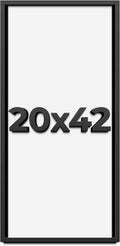 20x42 Shadow Box Frame Black | 1 Inch Deep Solid Wood Shadowbox Display Frame | UV Resistant Acrylic Plexiglass, Acid Free Backing, and Hanging Hardware | Dugan Picture Frame Style
