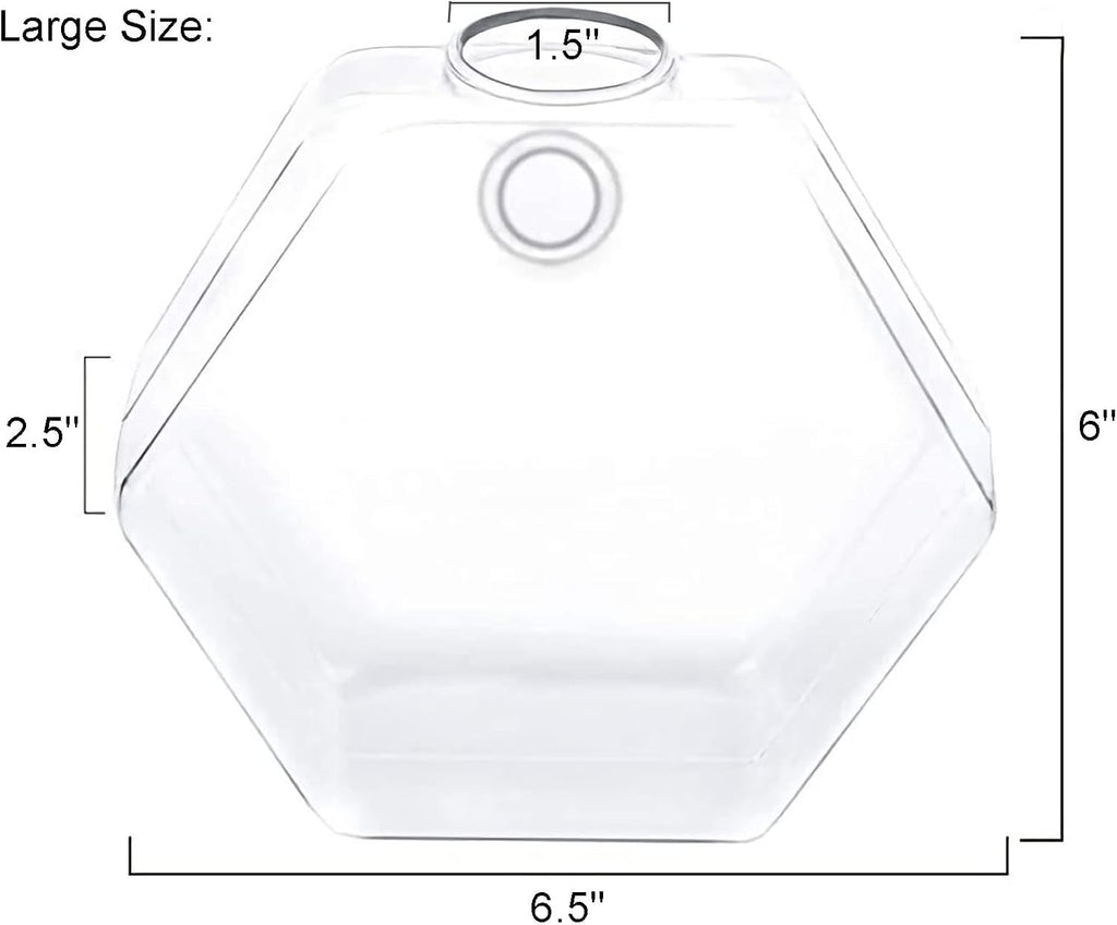 Kingbuy Hexagon Wall Planter Set - 3 Pack Glass Propagation Terrarium Vases with Hanging Mounts for Indoor Plants, Air Plants & Hydroponic Stations Home Office Decor, Plant Lover Gifts (Large)