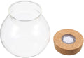 NUOBESTY Round Glass Jars with Cork Lid, Small Glass Cork Bottles with Led Light, Plant Terrarium Display Bottles for Diy, Kitchen Storage Candy Jar for Tea Biscuits Cereals Flour Beans