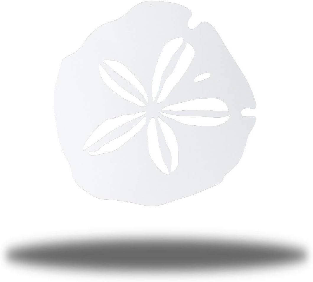 Riverside Designs Coastal Sand Dollar Ocean Beach Metal Art Steel Wall Decor (36", White)
