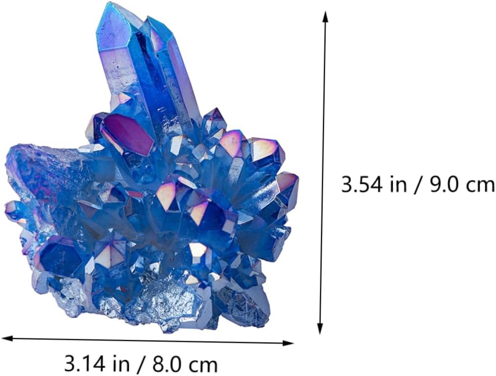 IMIKEYA 2pcs Sapphire Cluster Blue Crystal Stones Geode Specimen Drusy Geode Aquarium Crystal Stone Crystal Sculpture Spiritual Blue Healing Tumbled Gem Clusters Amethyst Cluster Mineral