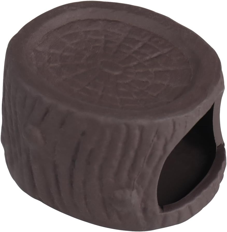 Aquarium Decorations Fish Tank Ceramic Clay Stump Decor for Betta Fish Goldfish Hiding Breeding Pass Through