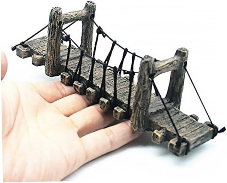 Aquarium Bridge Decor Resin Fish Hiding Ornament Underwater Landscape Fish Tank Hanging Bridge