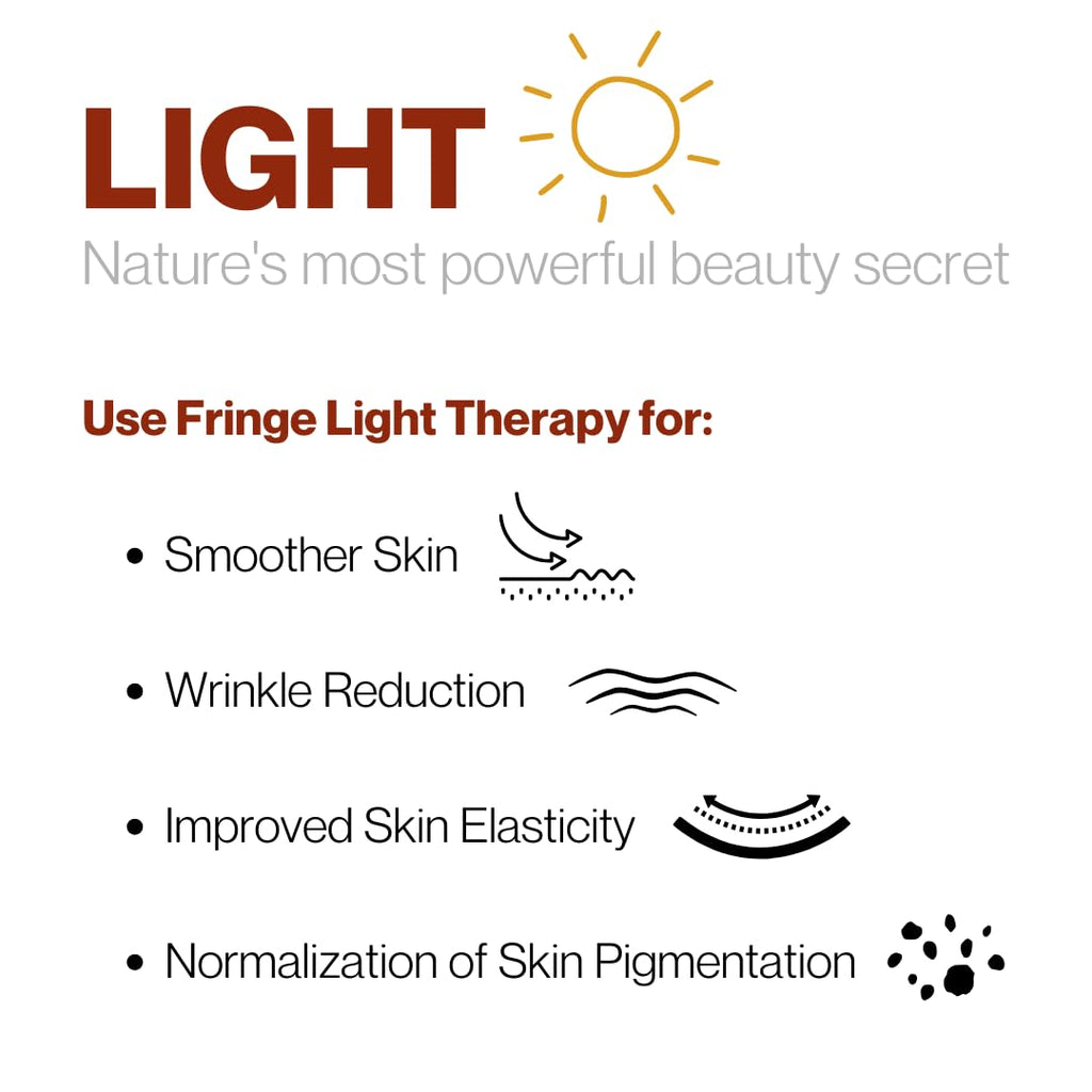 Fringe Red Light Face Mask, Both Red Light 660nm and Infrared Light 850nm for Rejuvenation & Blue Light 415nm for Blemishes, Beauty Mask, for Fine Lines and Wrinkles, 234 LED Lights
