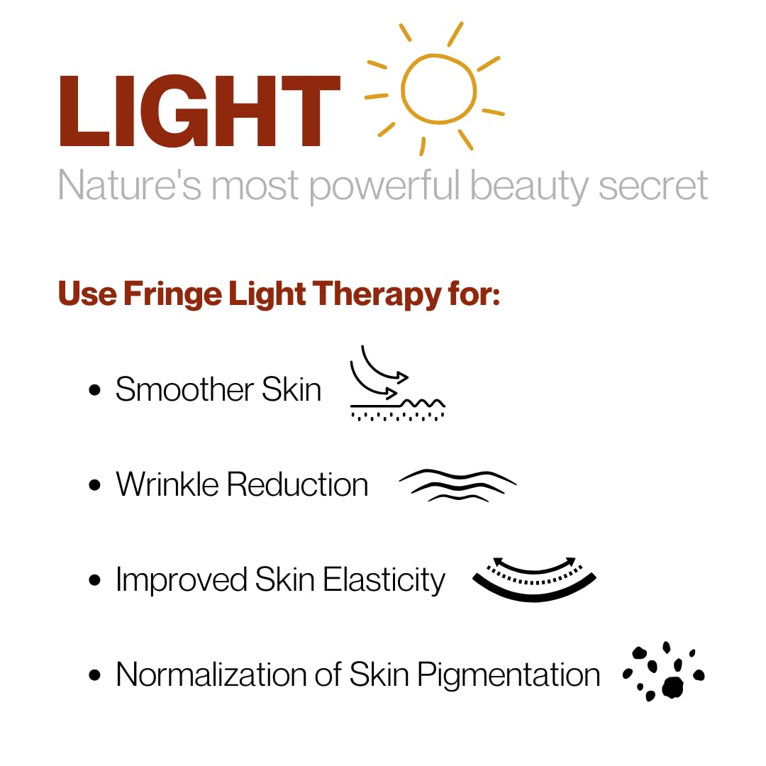 Fringe Red Light Face Mask, Both Red Light 660nm and Infrared Light 850nm for Rejuvenation & Blue Light 415nm for Blemishes, Beauty Mask, for Fine Lines and Wrinkles, 234 LED Lights