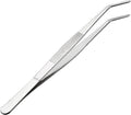uxcell 10-Inch Stainless Steel Tweezers with Curved Serrated Tip Daily Garden Tool