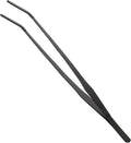 Reptile Feeding Tongs, Stainless Steel Lizard Feeding Tongs, Aquarium Curved Feeding Tweezers for Reptiles with Rubber Tip, Terrarium Feeding Tongs for Gecko, 14.96" Length, Black