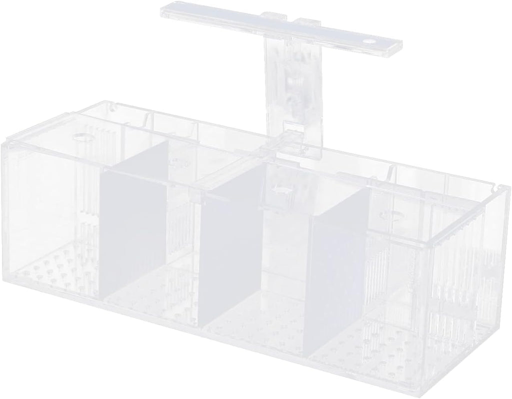 Acrylic Aquarium 4 Compartment Betta Fish Tank with LED Lights Pump Container Rectangular Fishes Tank Suitable for a Wide Variety of Tropical Fish, Clear and Transparent