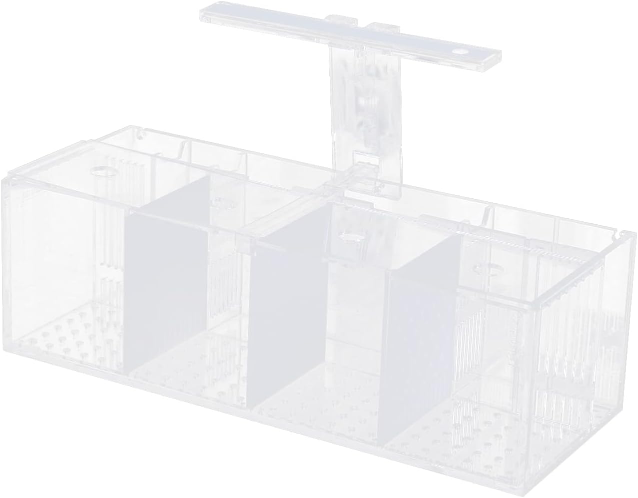 Acrylic Aquarium 4 Compartment Betta Fish Tank with LED Lights Pump Container Rectangular Fishes Tank Suitable for a Wide Variety of Tropical Fish, Clear and Transparent