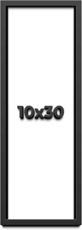 10x30 Shadow Box Frame Black | 1 Inch Deep Solid Wood Shadowbox Display Frame | UV Resistant Acrylic Plexiglass, Acid Free Backing, and Hanging Hardware | Dugan Picture Frame Style