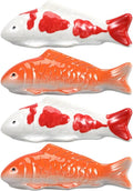 Homoyoyo Floating Ceramic Fish, 4pcs Fake Koi Fish Realistic Aquarium Goldfish for Fairy Garden Fishs Bowl Pond Decor