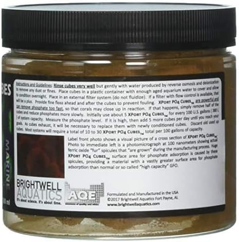 Brightwell Aquatics Xport PO4 Cubes - High-Porosity Cube Filter Media for Phosphate & Silicate Removal from All Ponds & Freshwater & Marine Aquariums, 500ML (XPCubeP500)