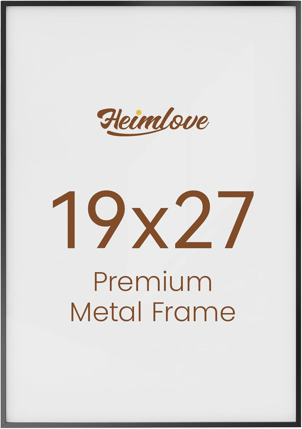 Heimlove 19x27 Metal Picture Frame,Black Aluminum Wall Gallery Poster Puzzles Artwork frames-Real Tempered Glass,Mounting Horizontally or Vertically Decor for Wall-1Pack