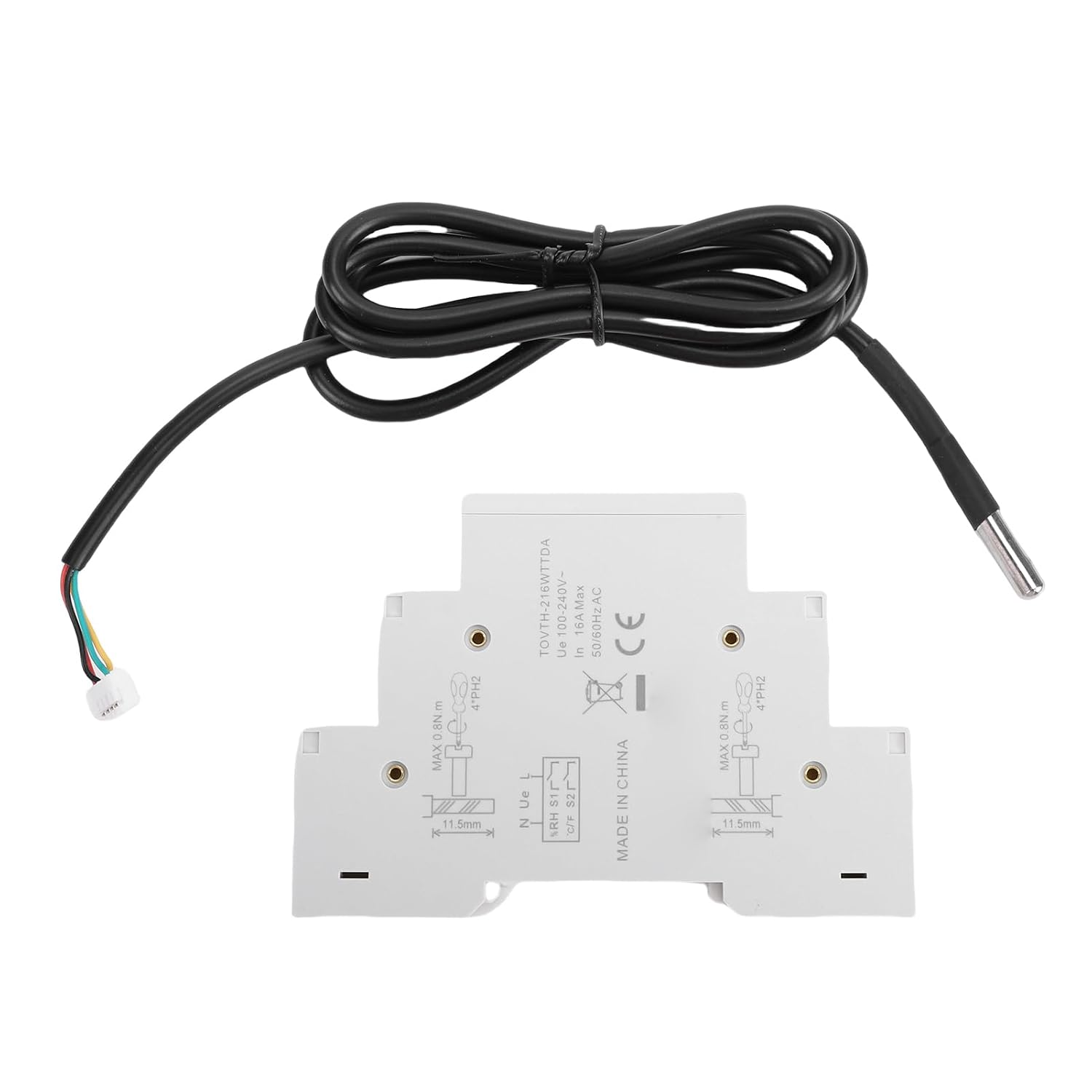 POCREATION Temperature Humidity Controller, WiFi Enabled 16A DIN Rail Mount Sensor for Breeding Farms and Incubators