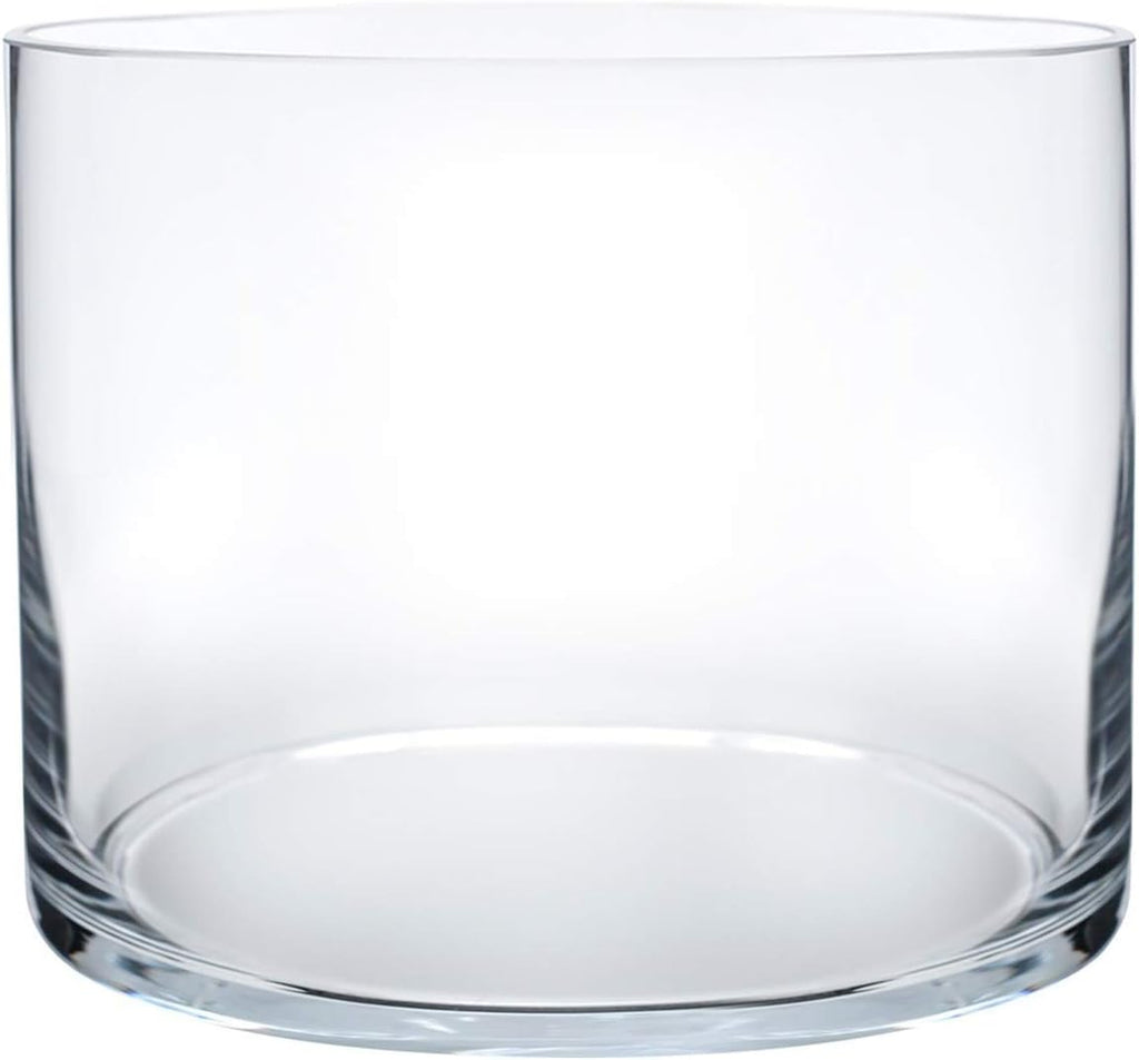 Royal Imports Flower Glass Vase Decorative Centerpiece for Home or Wedding - Cylinder Shape, 6" Tall, 6" Opening, Clear