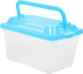 Plastic Turtle Fish Tank Transparent Plastic Tank Reptile Carrier Reptile Feeding Tank Glass Containers Amphibia Container Terrarium Hamster Cages Reptiles Commodity Mini