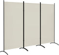 HOMCOM 6 Ft Tall 3 Panel Fabric Room Divider, Freestanding Partition Wall Divider, Folding Privacy Room Separator for Indoor, Home Office, Light Gray
