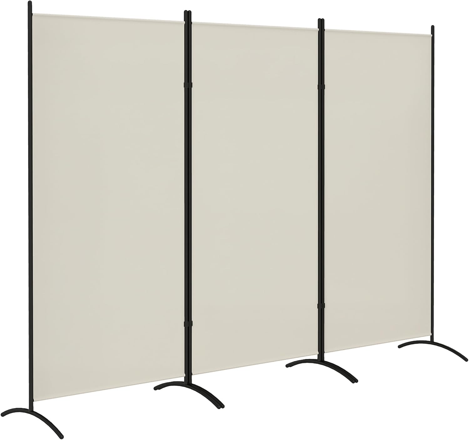 HOMCOM 6 Ft Tall 3 Panel Fabric Room Divider, Freestanding Partition Wall Divider, Folding Privacy Room Separator for Indoor, Home Office, Light Gray