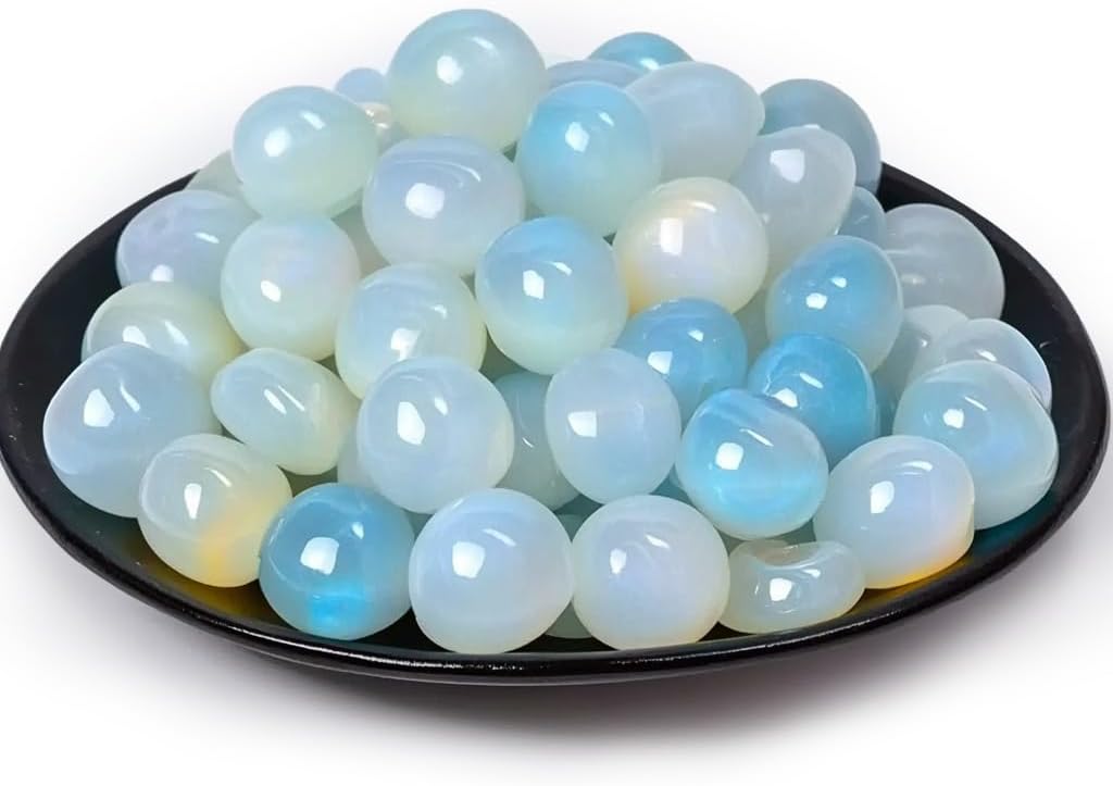Opal Healing Crystal Stone Set - 24 Pieces, 0.6" Polished Stones for Healing, Meditation, Reiki, Chakra, Crafting & Decoration