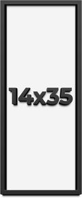 14x35 Shadow Box Frame Black | 1 Inch Deep Solid Wood Shadowbox Display Frame | UV Resistant Acrylic Plexiglass, Acid Free Backing, and Hanging Hardware | Dugan Picture Frame Style