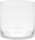 8" Wide 8" Tall Large Hand Blown Sturdy Clear Cylinder Glass Vase, Centerpiece Flower Vase for Rose, Tulip, Boquets, Hurricane Candle Holder (1, 8"x8")