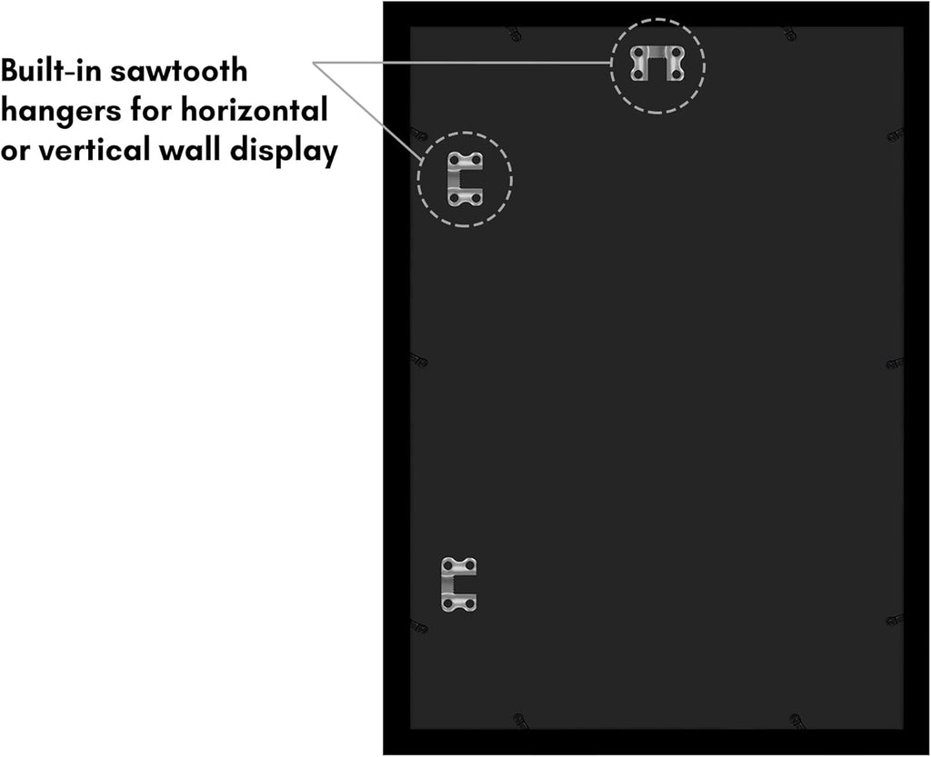 Americanflat 14x20 Picture Frame with Polished Plexiglass - Black Picture Frame - Wide Photo Frames Made of Engineered Wood for Vertical or Horizontal Wall Display - Epic Collection - Black