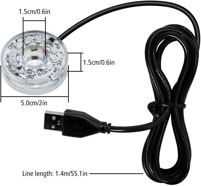 LED Aquarium Light, Colorful Submersible LED Light Waterproof USB Underwater Light for Aquarium Fish Tank