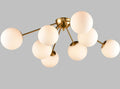 HOLKIRT Elegant Modern Globe Semi Flush Mount Ceiling Light, 8 Light Mid Century Sputnik Chandeliers Fixture