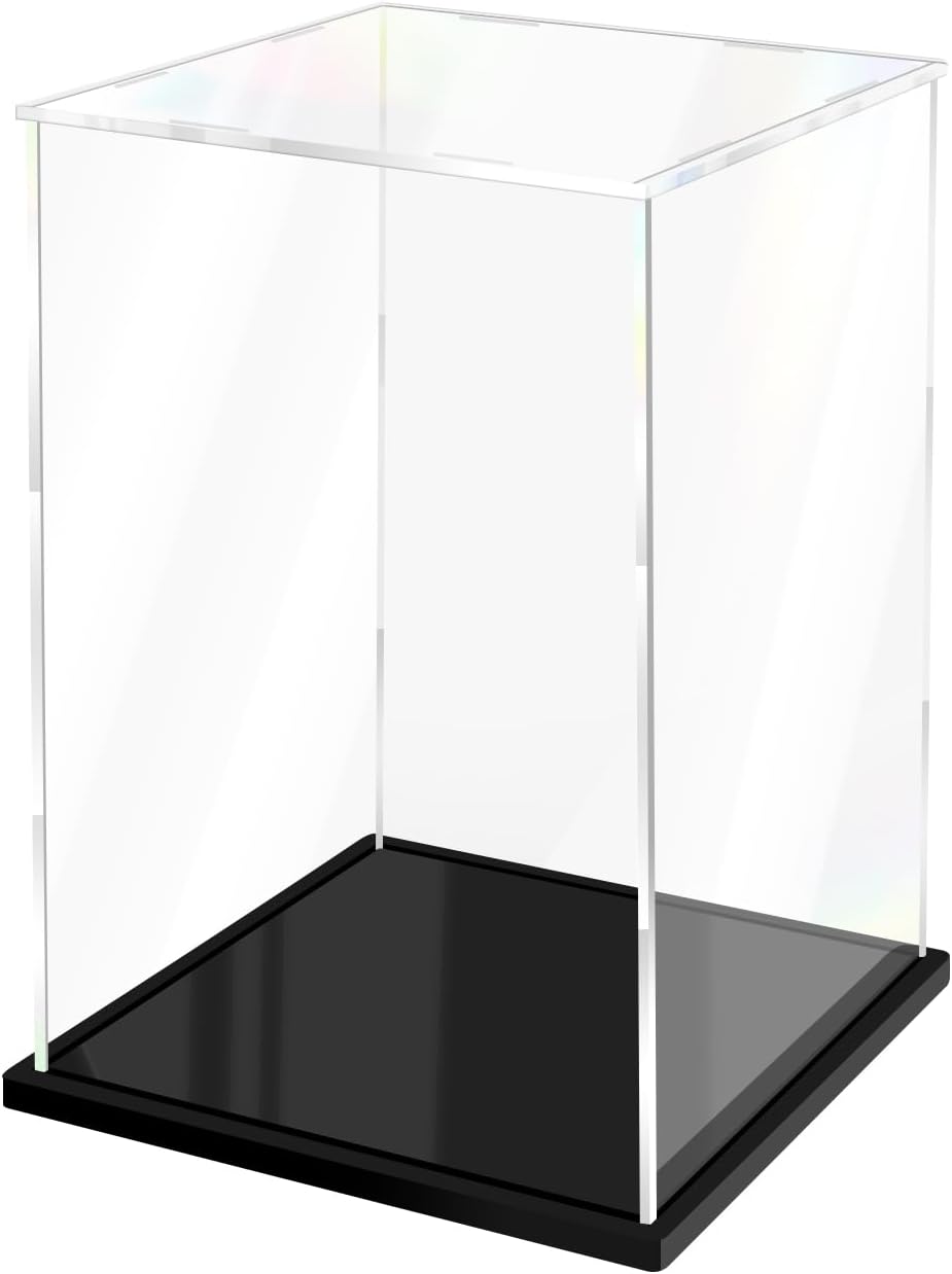 Clear Acrylic Display Case for Collectibles Assemble Doll Display Case Alternative Showcase for Lego Action Figures Model Statues Home Storage (8x8x12 inch; 20x20x30 cm)