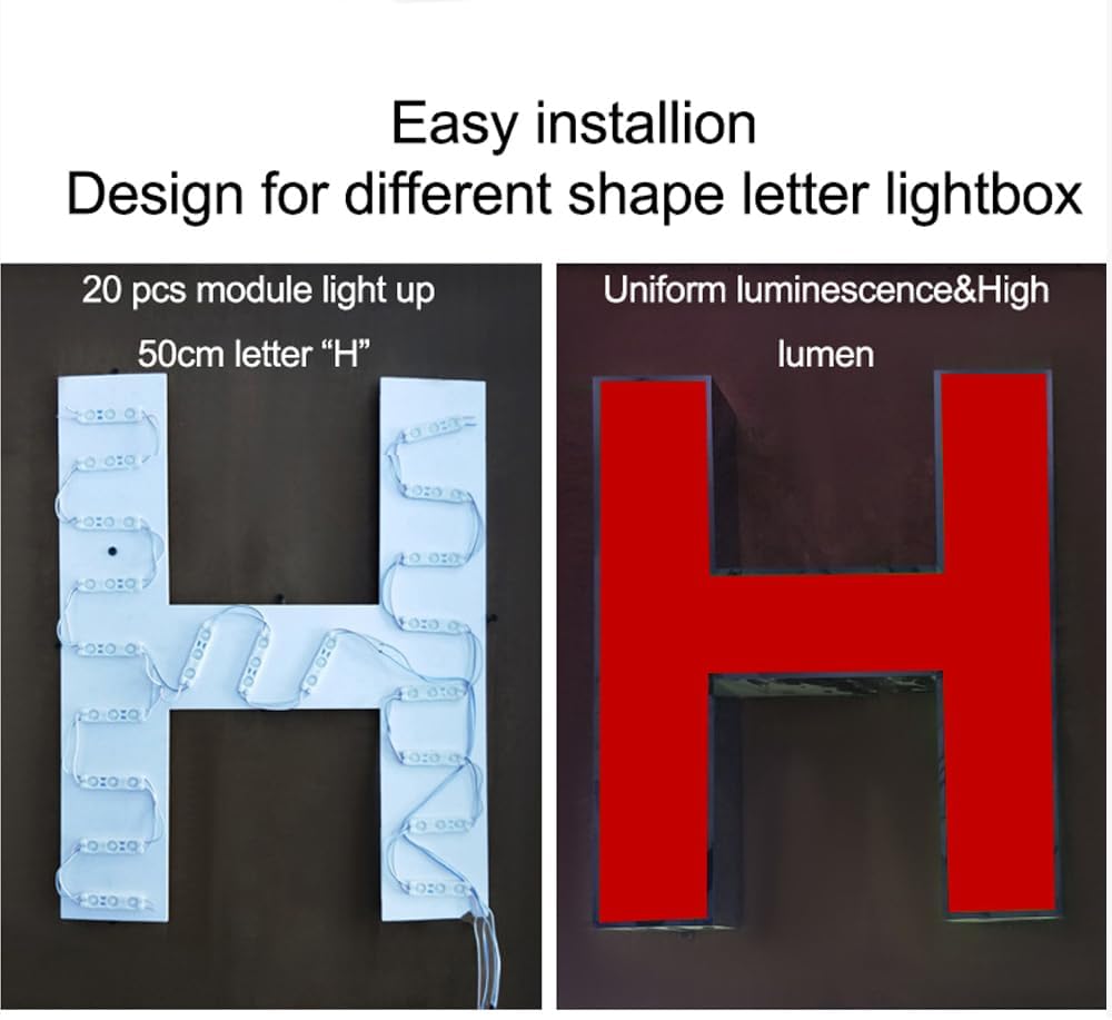 LED Module, 100PCS Red Light for Signs, 12V DC 5630 SMD 3 LED Window Light, Waterproof for Letter Advertising Sign Decor (Red, Power Supply NOT Included)