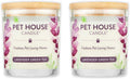 One Fur All Pet House Candle 2 Pack - Plant-Based/Soy - Clean Burning Scented, Long Lasting Pet Odor Candle for Home - Lavender Green Tea