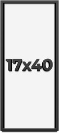17x40 Shadow Box Frame Black | 1 Inch Deep Solid Wood Shadowbox Display Frame | UV Resistant Acrylic Plexiglass, Acid Free Backing, and Hanging Hardware | Dugan Picture Frame Style