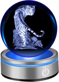 IFOLAINA Tiger Gifts 3D Crystal Ball White Tiger Figurine Lamps Decorations Statue Present