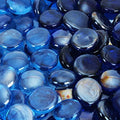 Reflective Fire Pit Glass Beads - Professional Grade Fire Glass for Fire Pit - 3/4" Firepit Glass Rock - Glass Stones - Gas & Propane Fireplace Glass (20 Pound, Dark Blue, Light Blue)