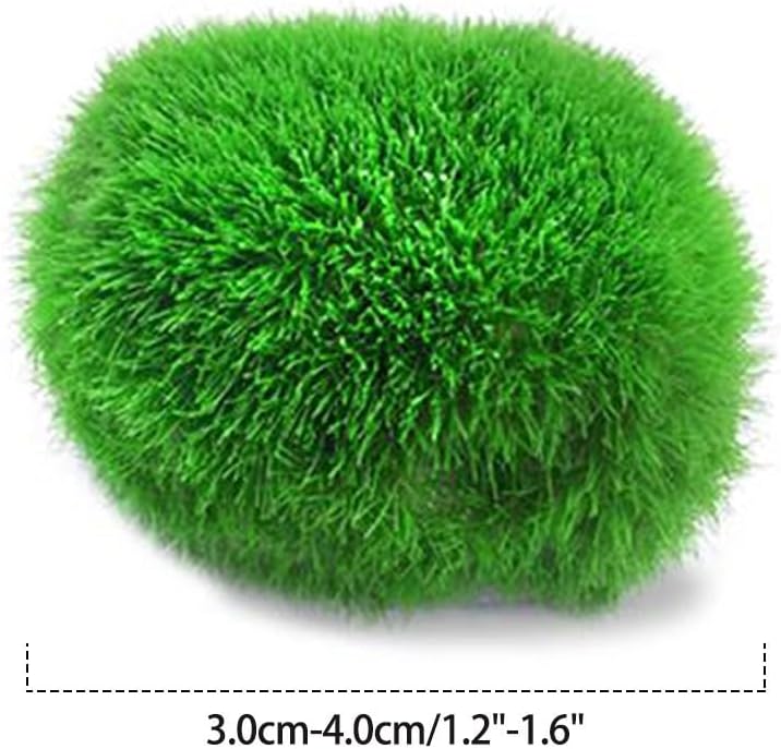 MiOYOOW 4PCS Decorative Moss Balls, Artificial Moss Decorations, Creative Aquatic Plant Ornaments for Fish Tank Aquarium Garden Home Bowl Vase Party Wedding Christmas Decor