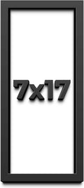 7x17 Shadow Box Frame Black | 1 Inch Deep Solid Wood Shadowbox Display Frame | UV Resistant Acrylic Plexiglass, Acid Free Backing, and Hanging Hardware | Dugan Picture Frame Style