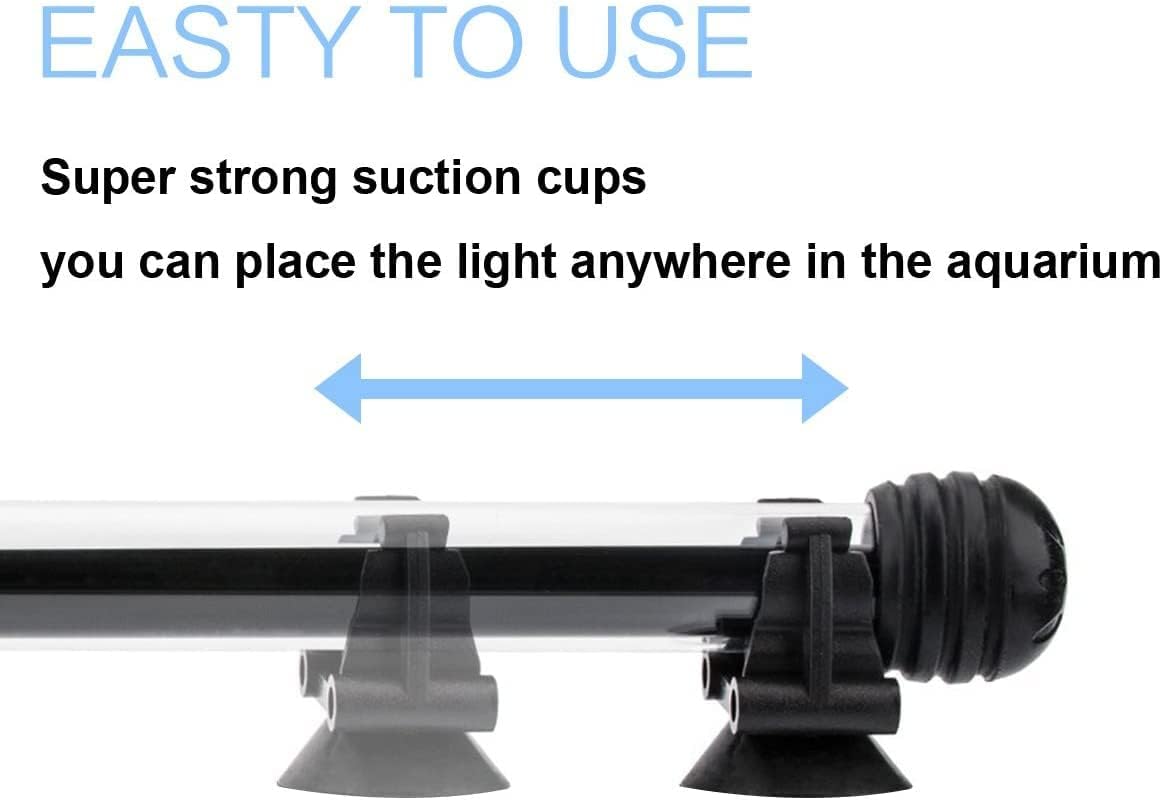 LED Aquarium Light, 19.5 inches Fish Tank Light RGB Color Underwater light Submersible Crystal Glass Lights, 27 LED Beads, Brightness Adjustable Memory Function, LED Light bar Stick for Fish Tank
