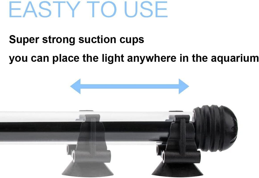 LED Aquarium Light, 11.5 inches Fish Tank Light RGB Color Underwater light Submersible Crystal Glass Lights, 15 LED Beads, Brightness Adjustable Memory Function, LED Light bar Stick for Fish Tank