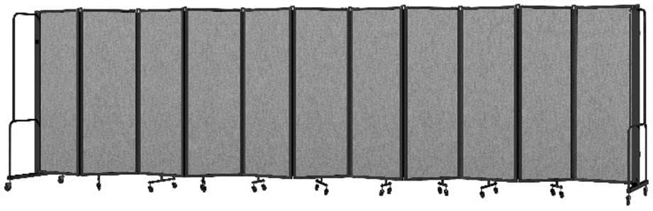 Pemberly Row Room Divider 6' Height 11 Sections Gray Panels Black Frame